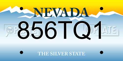 856TQ1 Nevada License Plate