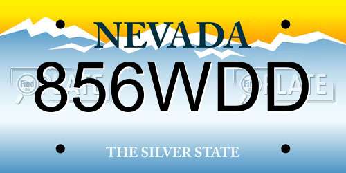 856WDD Nevada License Plate