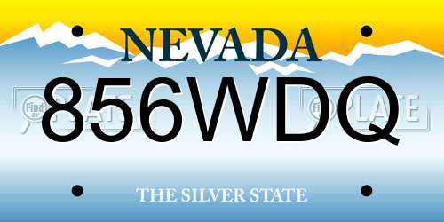 856WDQ Nevada License Plate