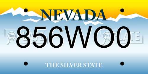 856WO0 Nevada License Plate