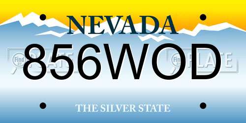 856WOD Nevada License Plate