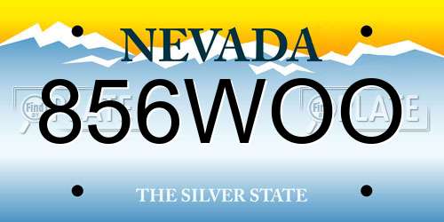 856WOO Nevada License Plate