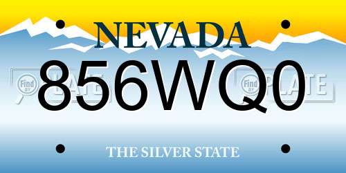 856WQ0 Nevada License Plate
