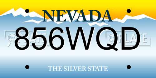 856WQD Nevada License Plate