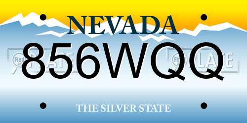 856WQQ Nevada License Plate