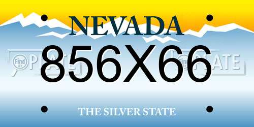 856X66 Nevada License Plate