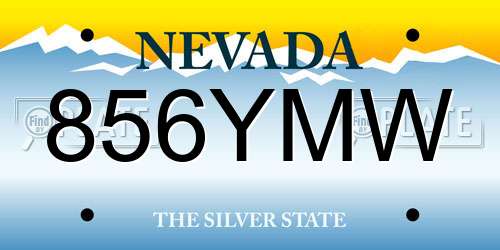 856YMW Nevada License Plate