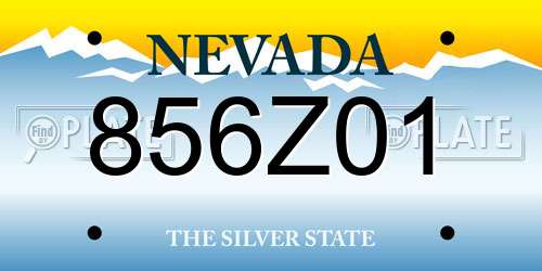 856Z01 Nevada License Plate