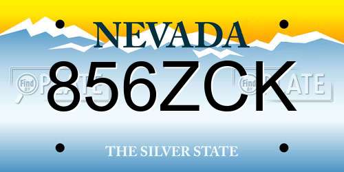 856ZCK Nevada License Plate