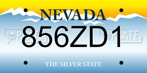 856ZD1 Nevada License Plate