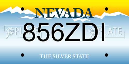856ZDI Nevada License Plate