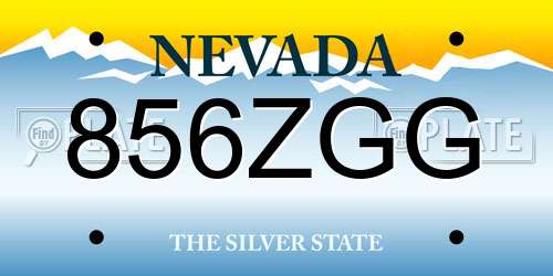 856ZGG Nevada License Plate