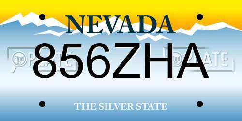 856ZHA Nevada License Plate
