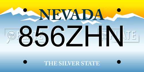 856ZHN Nevada License Plate
