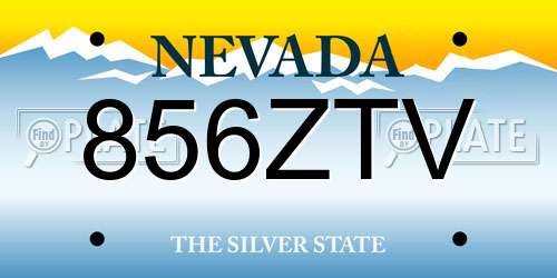 856ZTV Nevada License Plate