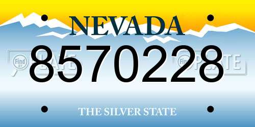 8570228 Nevada License Plate