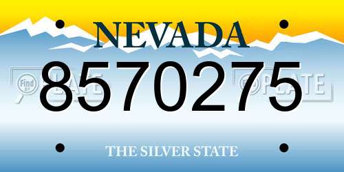 8570275 Nevada License Plate