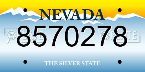 8570278 Nevada License Plate