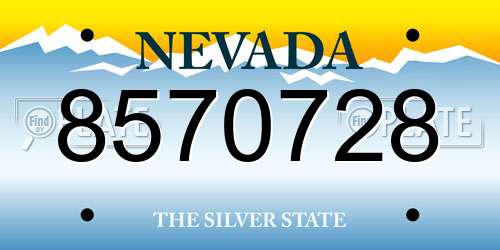 8570728 Nevada License Plate