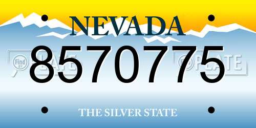 8570775 Nevada License Plate