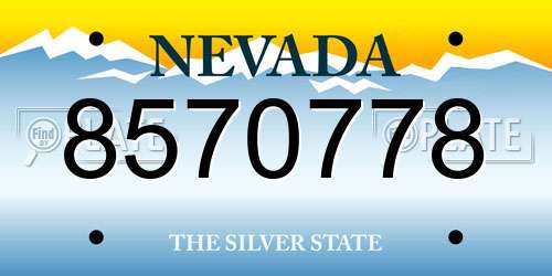 8570778 Nevada License Plate