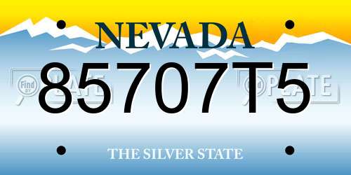 85707T5 Nevada License Plate