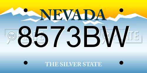 8573BW Nevada License Plate