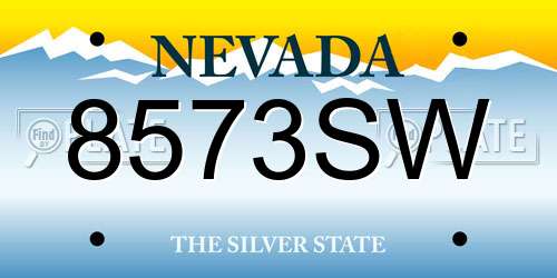 8573SW Nevada License Plate