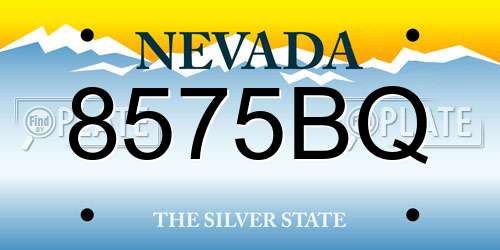 8575BQ Nevada License Plate