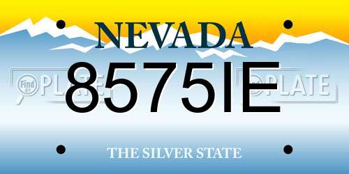 8575IE Nevada License Plate