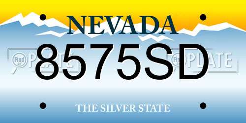 8575SD Nevada License Plate