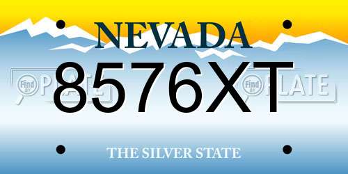 8576XT Nevada License Plate