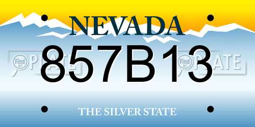857B13 Nevada License Plate