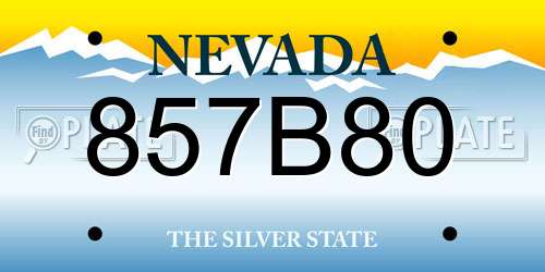 857B80 Nevada License Plate