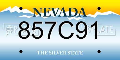 857C91 Nevada License Plate