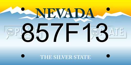 857F13 Nevada License Plate