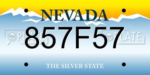 857F57 Nevada License Plate