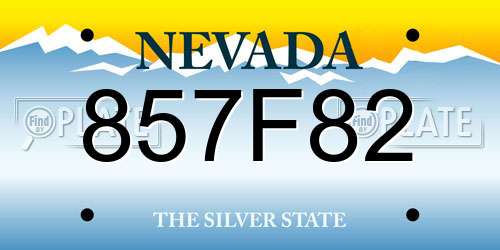 857F82 Nevada License Plate