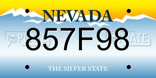 857F98 Nevada License Plate