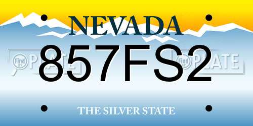 857FS2 Nevada License Plate