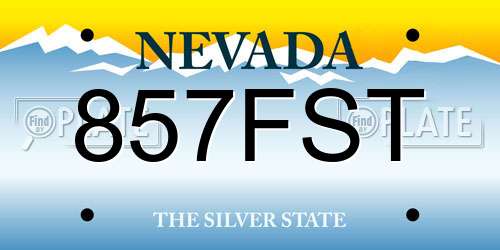 857FST Nevada License Plate