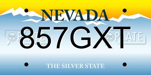 857GXT Nevada License Plate
