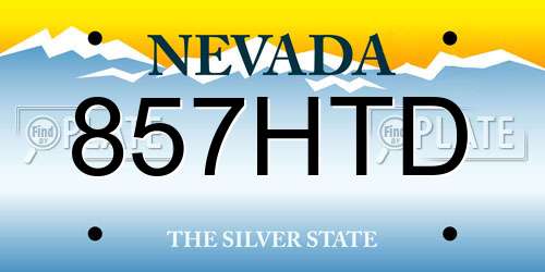 857HTD Nevada License Plate