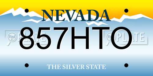 857HTO Nevada License Plate