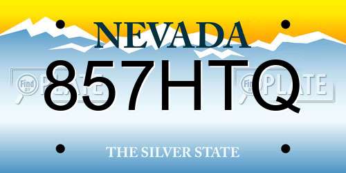 857HTQ Nevada License Plate