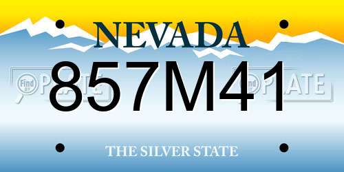 857M41 Nevada License Plate