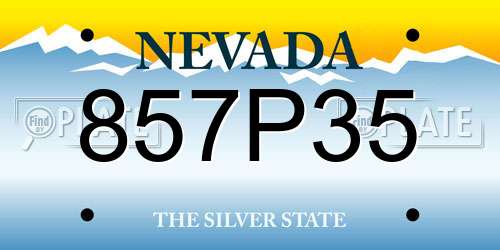 857P35 Nevada License Plate