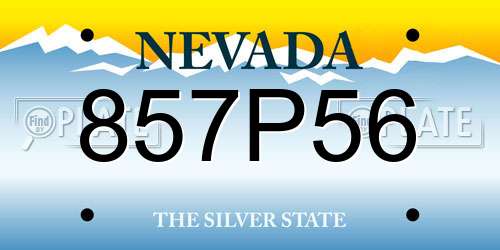 857P56 Nevada License Plate