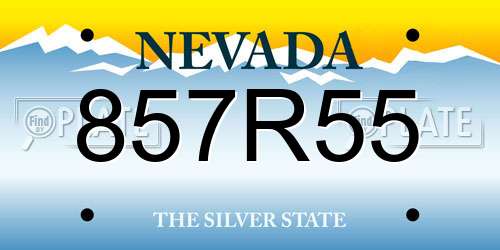 857R55 Nevada License Plate