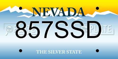 857SSD Nevada License Plate